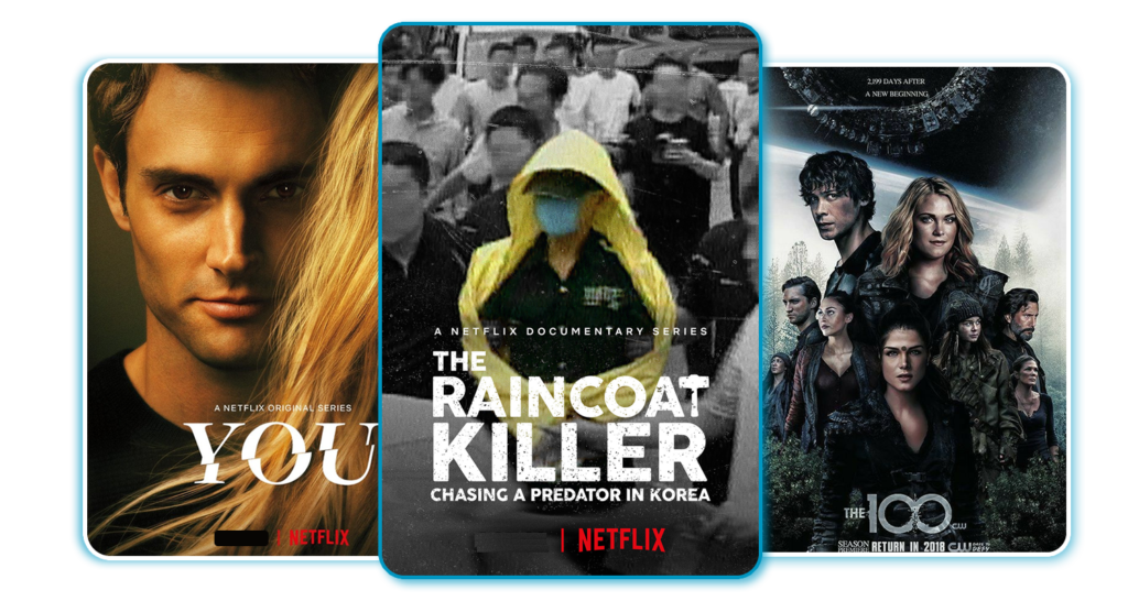 Assista a séries como You, The Raincoat Killer e The 100 sem limite de vezes no P2Cine